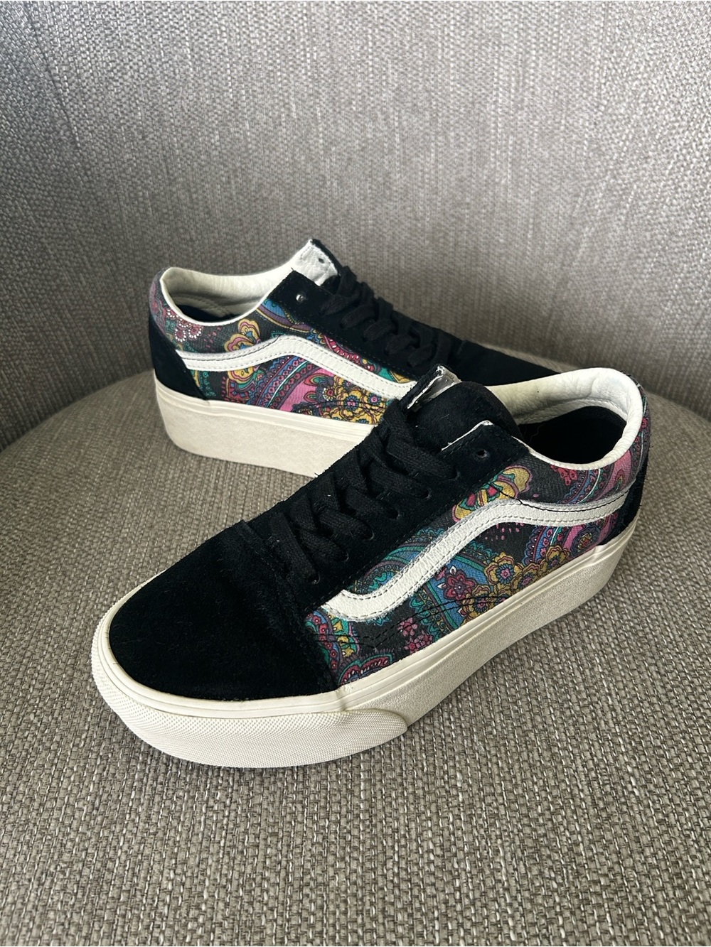 Vans Old Skool Stackform Paisley Bloom Platform Sneakers